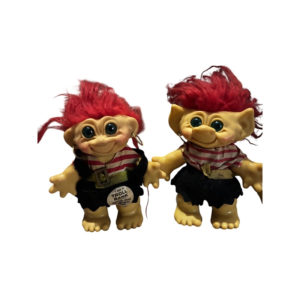 1960's Thomas Dam Pirate Troll Figure lot Savings Bank Coin Bank Denmark
